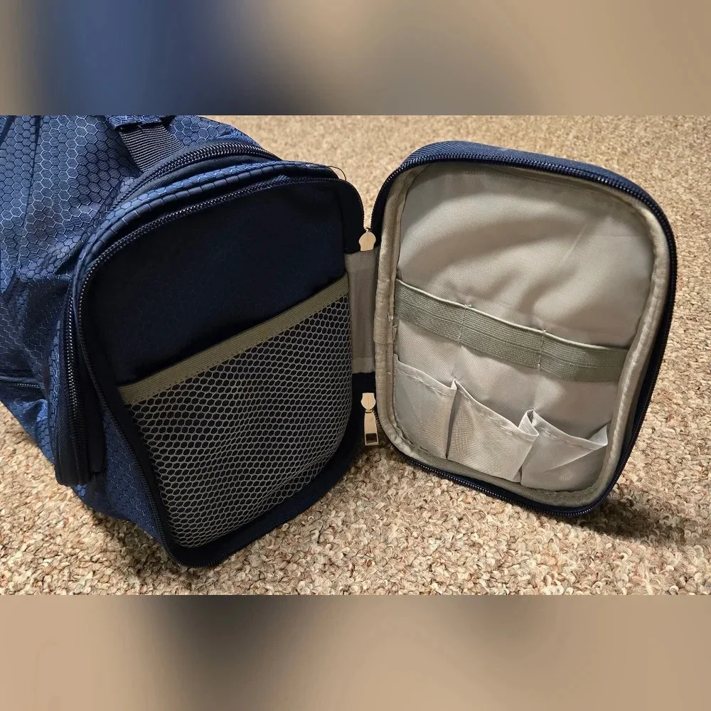 Navy blue travel toiletry bag